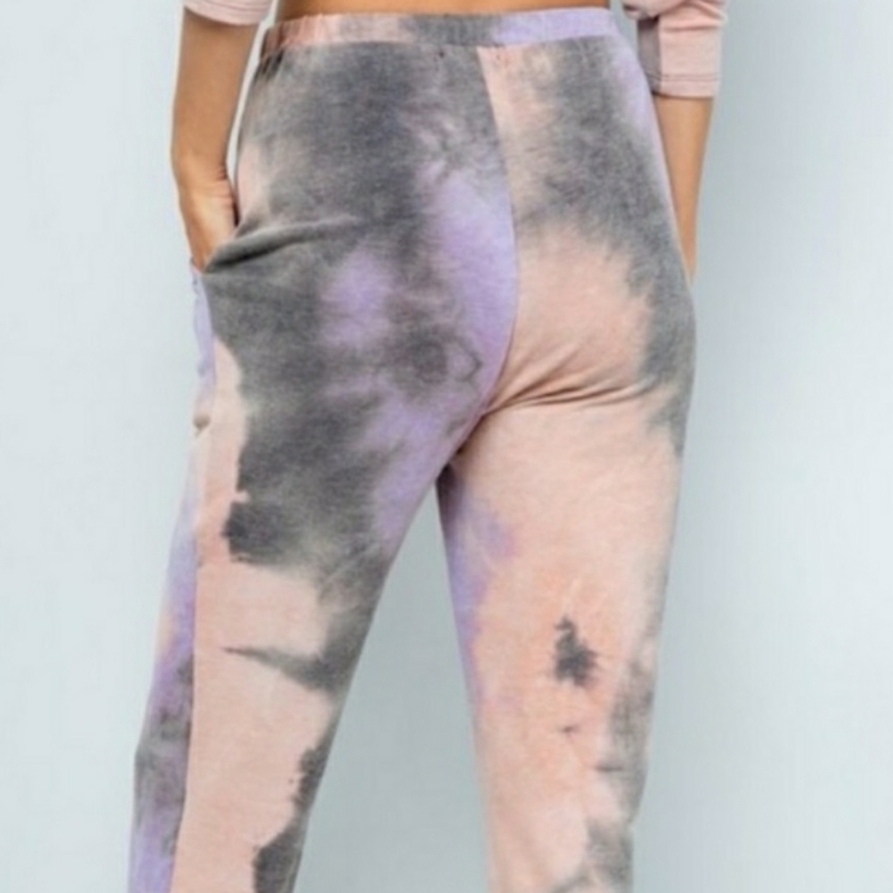 Mauve Charcoal French Terry Joggers - Picture 3 of 4